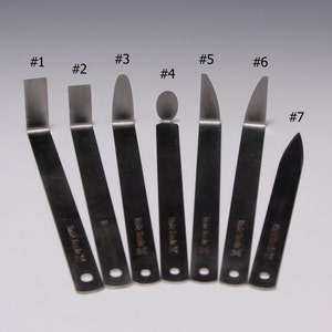 A Set of 7 The Best Stainless Steel Pottery Trimming / Chattering Tools © Copy right TXu 1-961-453 by Master Potter HsinChuen Lin 林新春 image 4