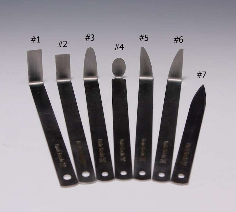 A Set of 7 The Best Stainless Steel Pottery Trimming / Chattering Tools © Copy right TXu 1-961-453 by Master Potter HsinChuen Lin 林新春 image 4