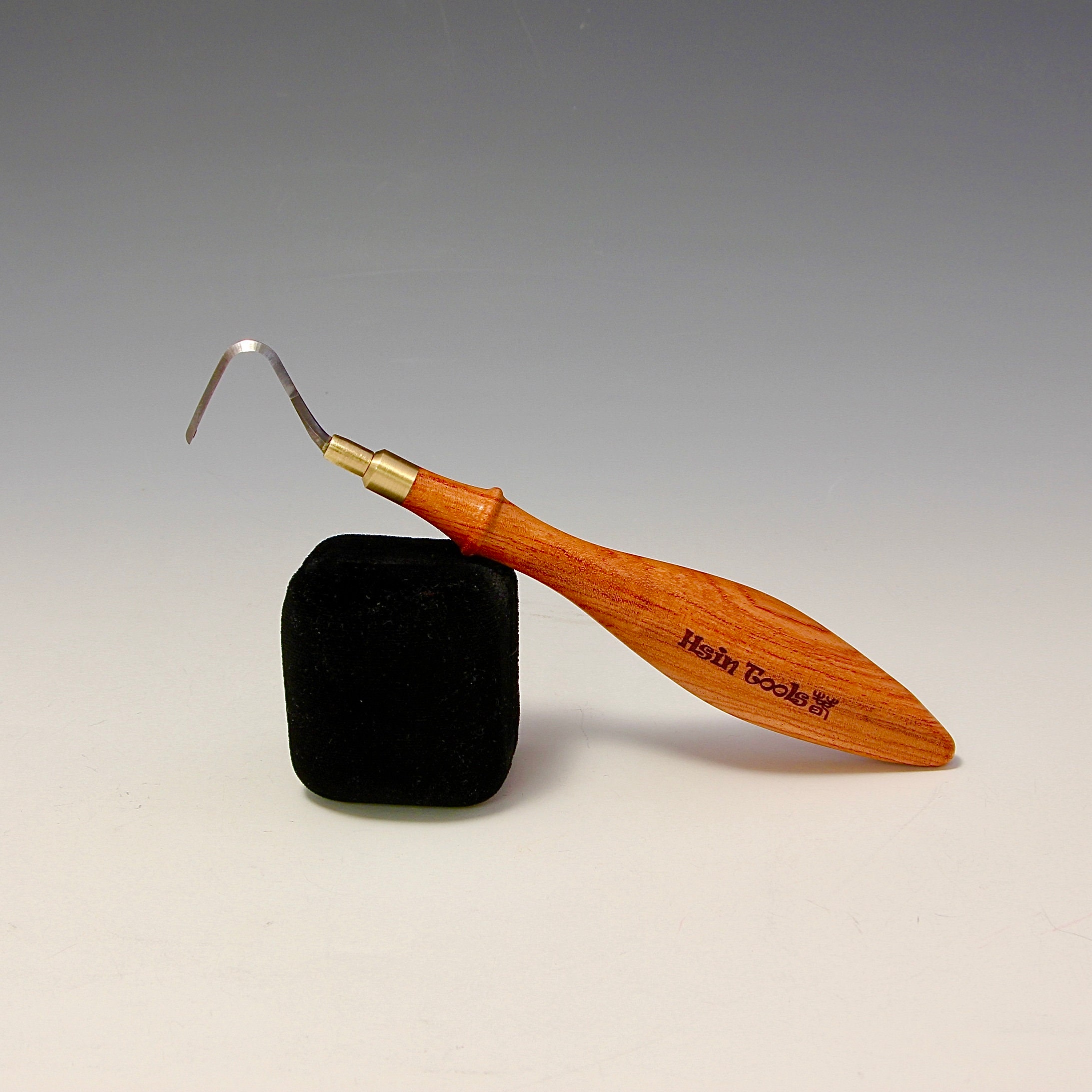 7-Shaped Tungsten Carbide  Open Loop Tool with large Oval Rosewood handle~ The Hardest Pottery Trimming Tool Designed by Hsin-Chuen Lin