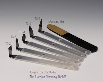 A choice 3 out of 5 Tungsten Carbide + a diamond file~The Hardest Trimming/Chattering/Curving Tools) Designed by  Hsin-Chuen Lin