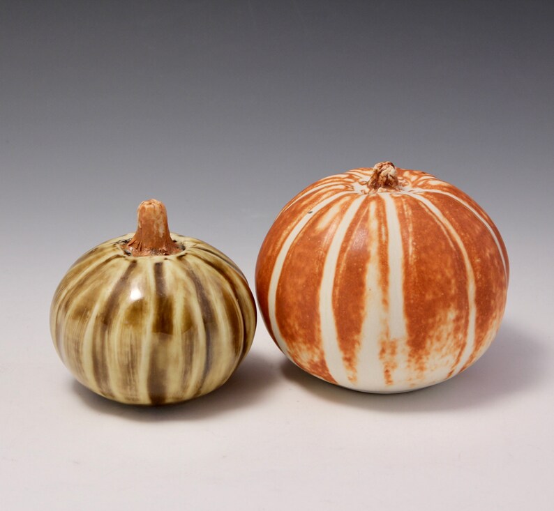 2 Wheel-thrown clayporcelain pumpkins by Hsin-Chuen Lin \u6797\u65b0\u6625