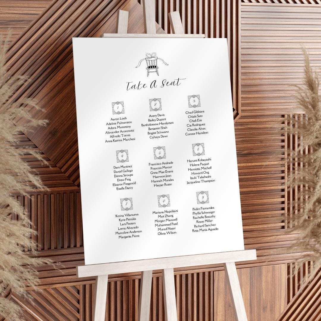 Wedding Seating Chart Seating Chart Template Find Your Seat Instant ...