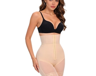 Pantalon sculptant avec taille haute, dentelle renforcée, lifting des hanches et compression abdominale