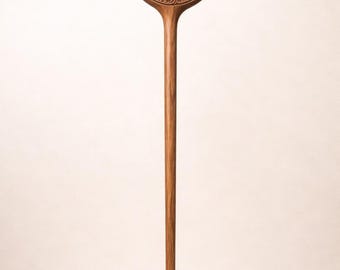 Hand Carved Moon Walking Cane | Wooden Crescent Handle Stick | Vintage 3 feet stick