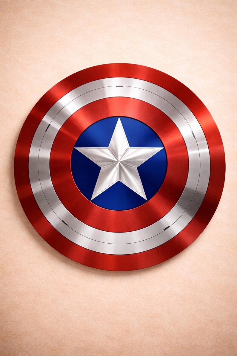 Superhero Style Round Prop – Metal Look Cosplay Shield image 4