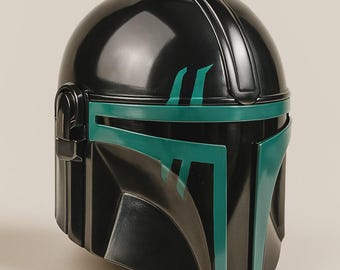 Black & Green Mandalorian Helmet – Star Wars Inspired Bounty Hunter Cosplay Armor | Custom Sci-Fi Replica