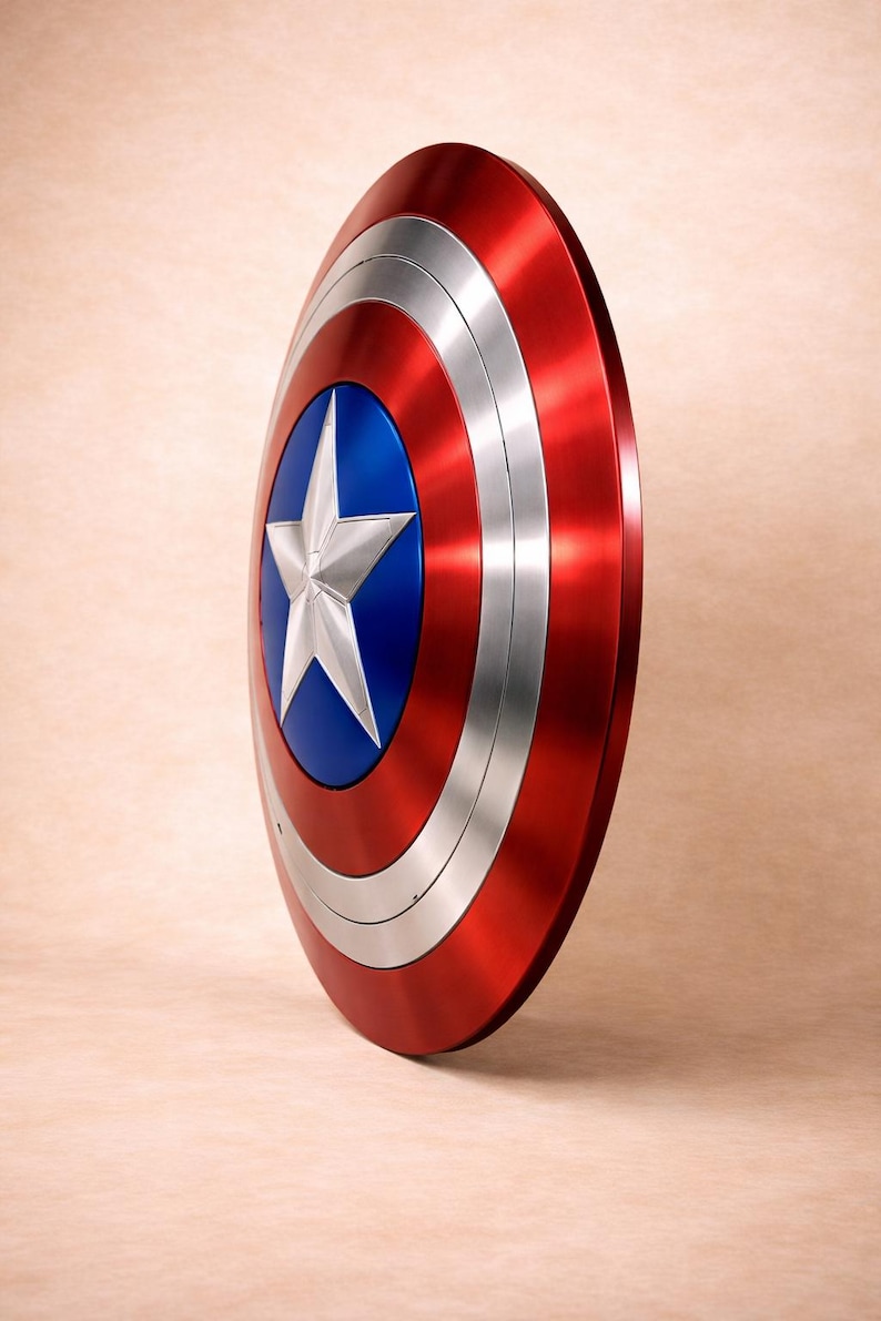 Superhero Style Round Prop – Metal Look Cosplay Shield image 5