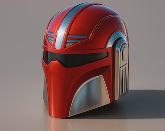 Orange Mandalorian Helmet – Star Wars Inspired Cosplay Armor | Custom Sci-Fi Bounty Hunter Helmet