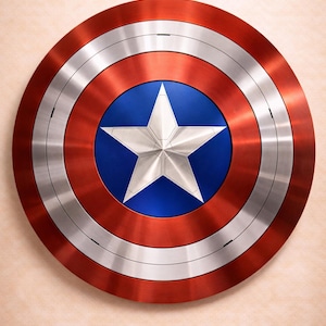 Superhero Style Round Prop – Metal Look Cosplay Shield image 1