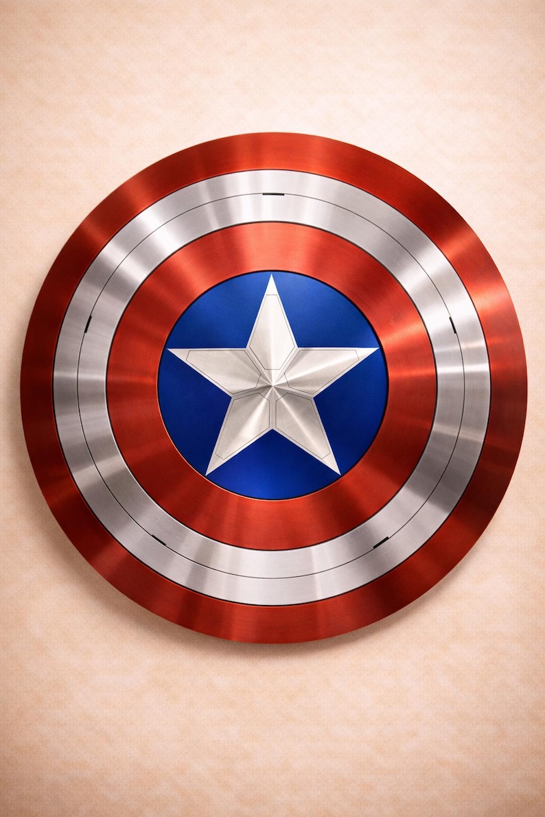 Superhero Style Round Prop – Metal Look Cosplay Shield image 1