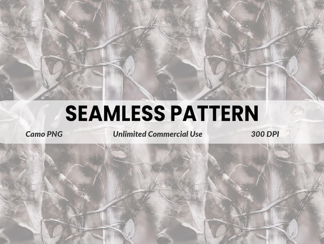 Grayscale Snow Camo Seamless Pattern | 12x12 Winter Camouflage PNG ...