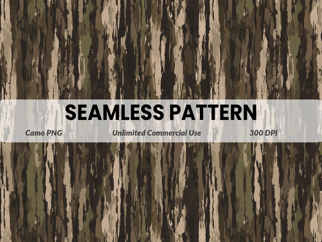 Woodland Tree Bark Camo Seamless Pattern | Vertical Forest