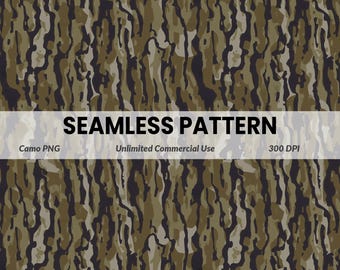 Woodland Tree Bark Camo Seamless Pattern | Classic Woodland Camo PNG | Forest Camouflage Digital Paper | Hunting Camo Texture | 300 DPI
