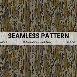 Green Woodland Bark Camo Seamless Pattern | bottomland camo PNG | Tree Bark Military Digital Paper | Hunting Outdoor Art | 300 DPI