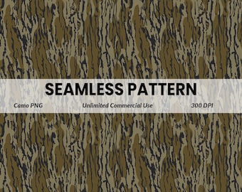 Green Woodland Bark Camo Seamless Pattern | bottomland camo PNG | Tree Bark Military Digital Paper | Hunting Outdoor Digital Paper | 300 DPI