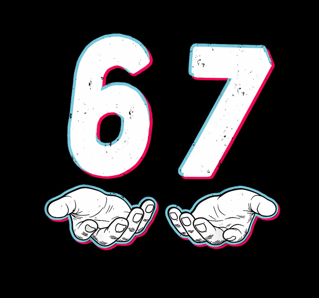 Six Seven 6 7 Meme Funny Hands PNG Bundle, Viral Internet Meme Humor ...