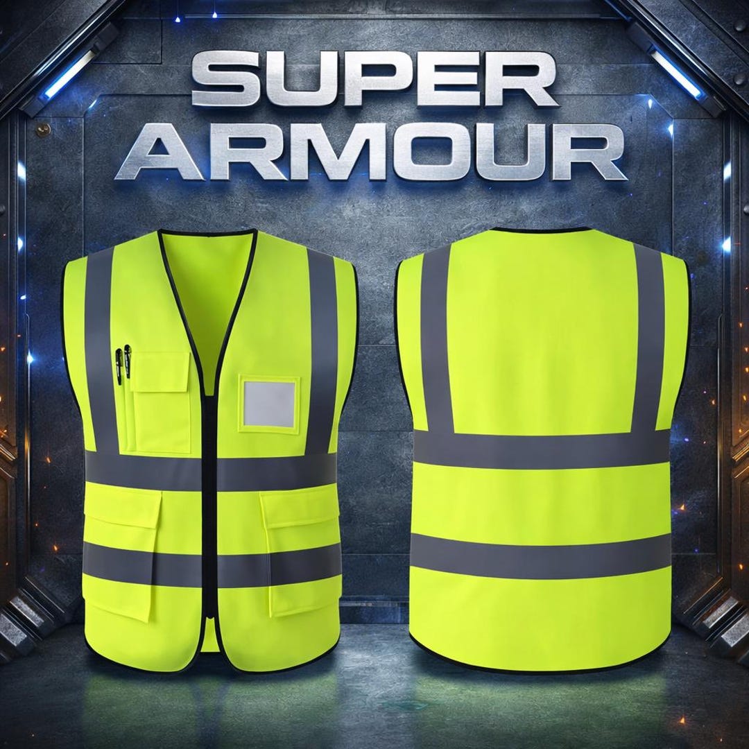 High Visibility Reflective Vest | Night Safety Workwear Vest for Road ...