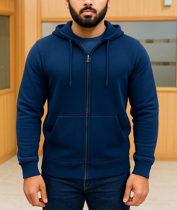 Men’s Full Zip Fleece Hoodie – Winter Warm Heavyweight Sweatshirt