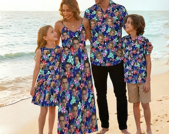 Custom 40th Birthday Face Hawaiian Shirt, Personalize Face Hawaiian Shirt for Men Women kids,Family Matching Group Birthday Wedding Gift