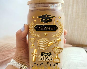 Custom Name Graduation 3D Effect Tumbler, Grads Gift For Daughter From Mom Dad, Class Of 2026, Graduation 16 oz Tumbler Gift For Her