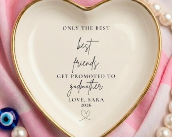 Godmother Gift from Best Friend,  Personalized Jewelry Dish, Godmother Ring Dish, Best friend Promoted To Godmother Ring Holder Keepsake