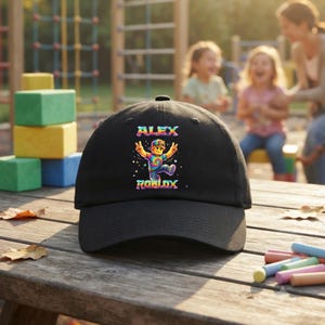Roblox Kids Hat, Roblox Gamer Cap, Colorful Roblox Birthday Gift, Roblox Fan Hat, Kids Gaming Hat, Boy Girl Gamer Gift, Roblox Party Favor