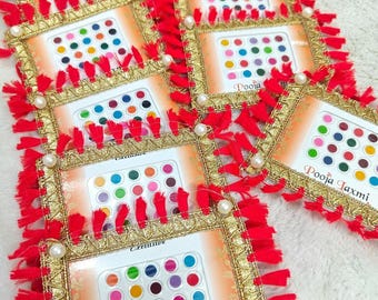 50 x meerkleurig bindiboekje | Diverse maten voor bruiloft Dholaki Haldi Mehandi Sangeet en babyshower Favor