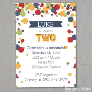 Confetti Birthday Invitation