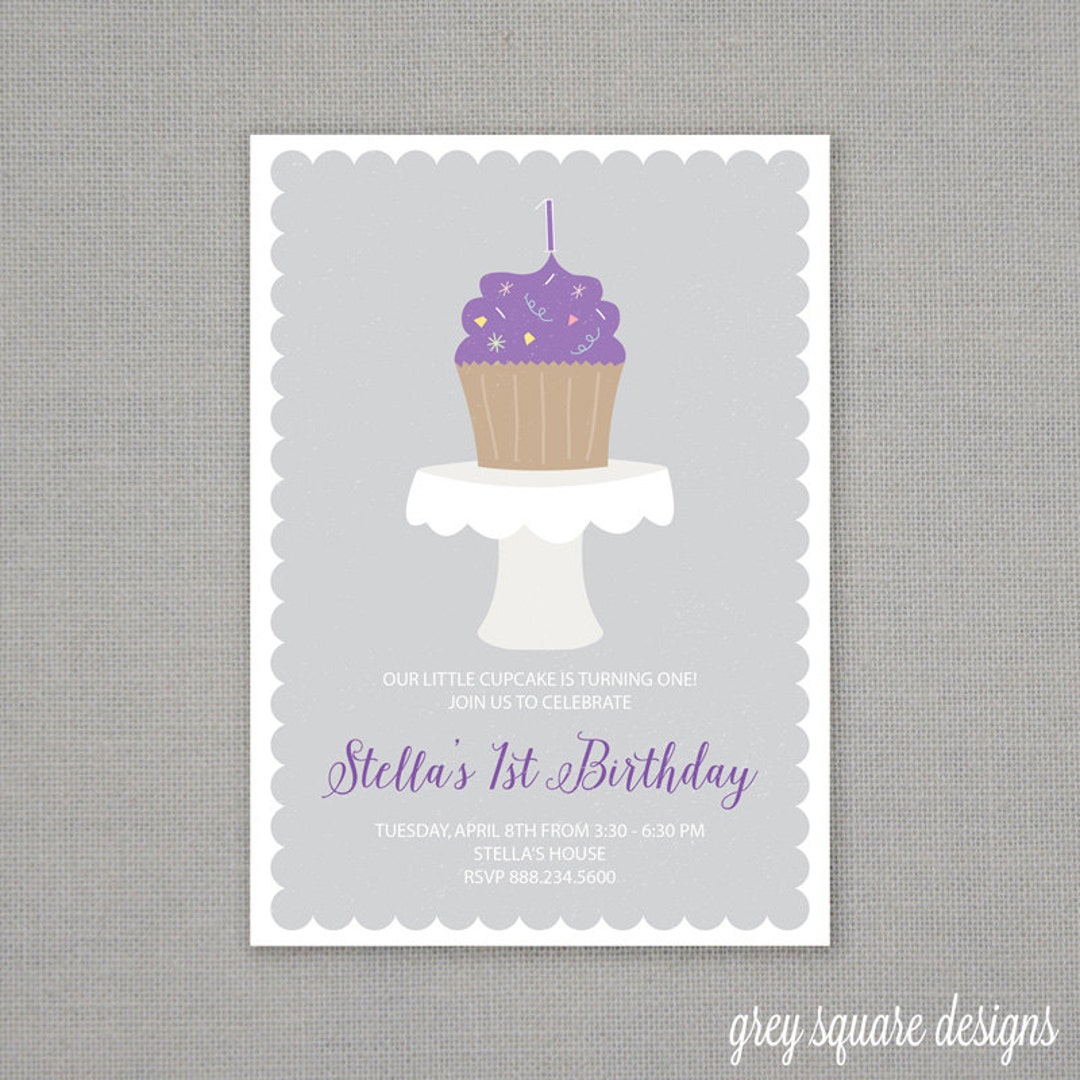CupcakeGeburtstagEinladung / / Kuchen Stand / / erster Geburtstag