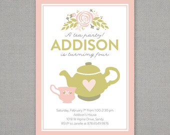 Tea Party Birthday Invitation