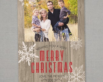 Christmas Card - Rustic Wood