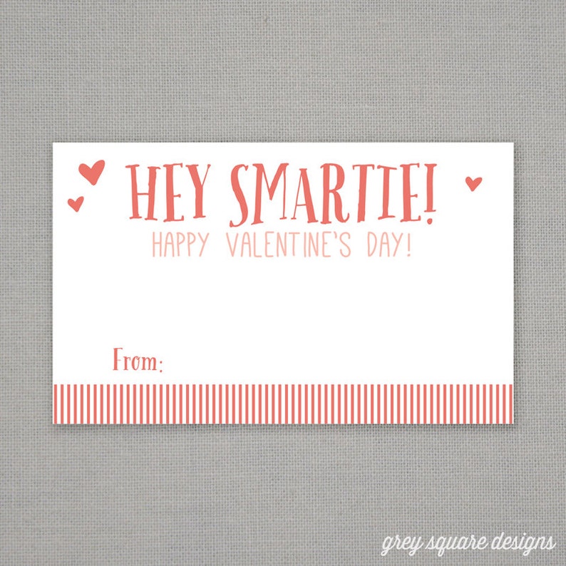 Smarties Classroom Valentine Digital File image 1