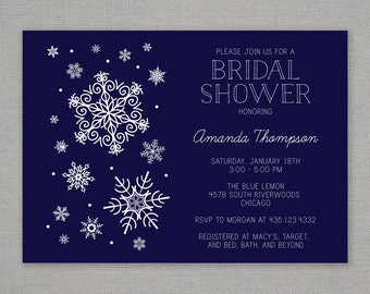 Winter Snowflake Bridal Shower Invitation