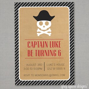 Invito festa di compleanno pirata