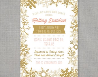 Winter Snowflake Bridal Shower Invitation