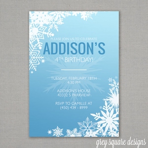Convite de aniversário inspirado em Frozen