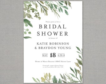 Bridal Shower Invitation - Greenery Neutral