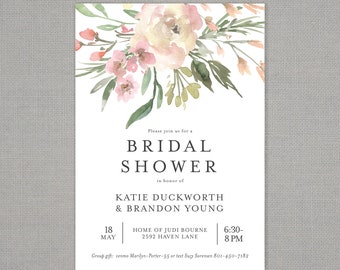 Bridal Shower Invitation - Greenery Neutral
