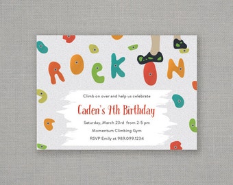 Rock Climbing Birthday Party Invitation