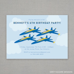 Jet Birthday Invitation -- Blue Angel