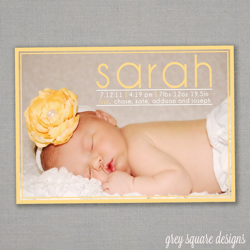 Custom Photo Baby Announcement Etsy