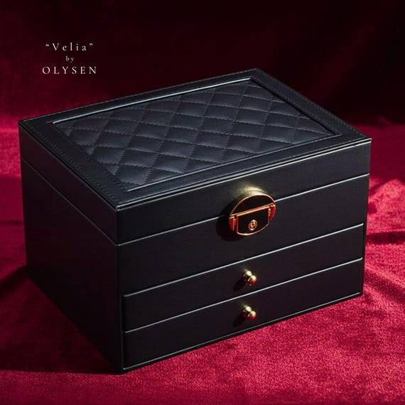 Vintage Luxury Jewelry Box - Leather Lockable Jewelry Holder
