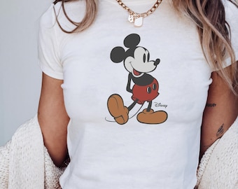Retro Mickey Disney Baby Tee, Classic Mickey Baby Tee, Magic Kingdom Shirts, Classic Mickey Baby Tee, Y2k 90s Style Mickey Mouse Tee