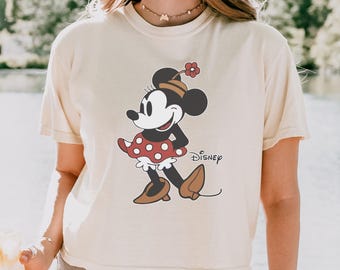 Comfort Colors Retro Minnie Mouse Boxy Tee, Cropped Disney Shirt, Vintage Minnie Graphic Tee, Cute Women's Disney Shirt, Gift for Her