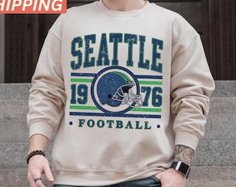 Seattle 1976 Vintage Football Sweatshirt, Retro Seattle Game Day Shirt, Classic 70s Sports Graphic Pullover, Seattle Fan Gift,Retro Crewneck