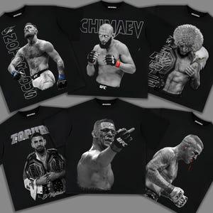 MMA Kämpfer png, UFC T-Shirt Design Bundle [300dpi DTF/dtg bereit] Digital Download