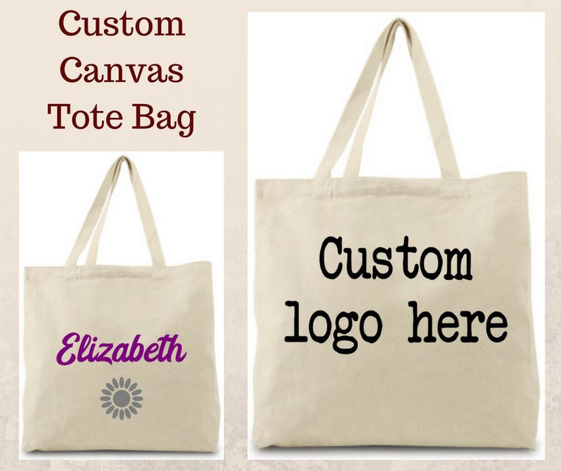 Custom Canvas tote bag/canvas bag/logo on Etsy