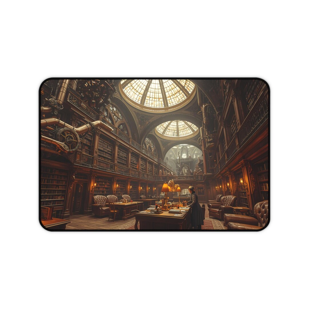 Library Study Table Mat Vintage Library Study Desk Mat | Old World Reading Room Desk Pad - Etsy