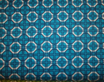 Metro Living By Robert Kaufman Print circles in Black on blue great Blender print  cotton quilt fabric