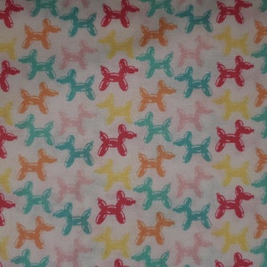 Be the rainbow bright balloon animals by Camelot Licensed Print cotton quilt fabric dog balloons on white